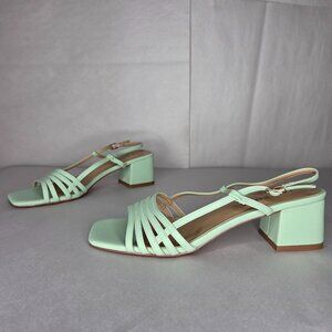 Journee Collection Women's Shayana Green Open Toe Sandal Heels